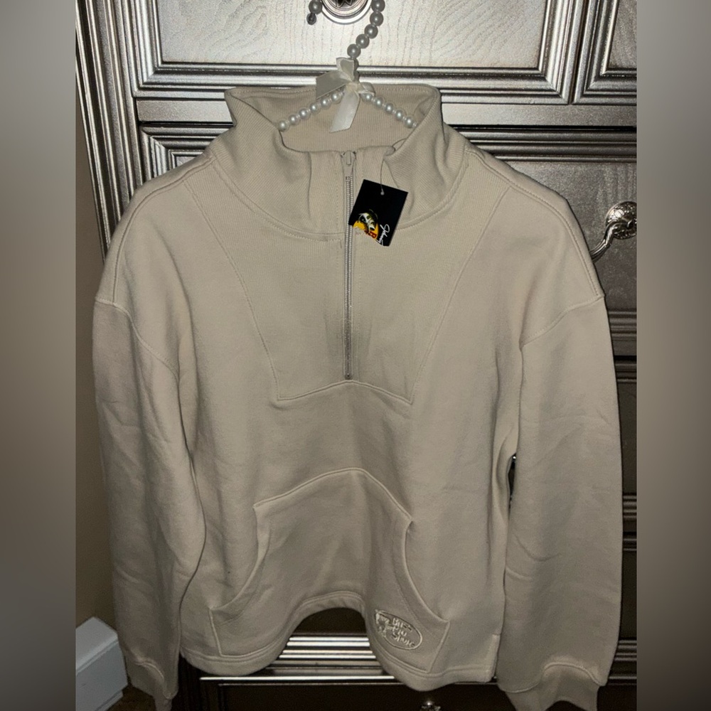 Bass Pro Shops Beige Half-Zip Pullover